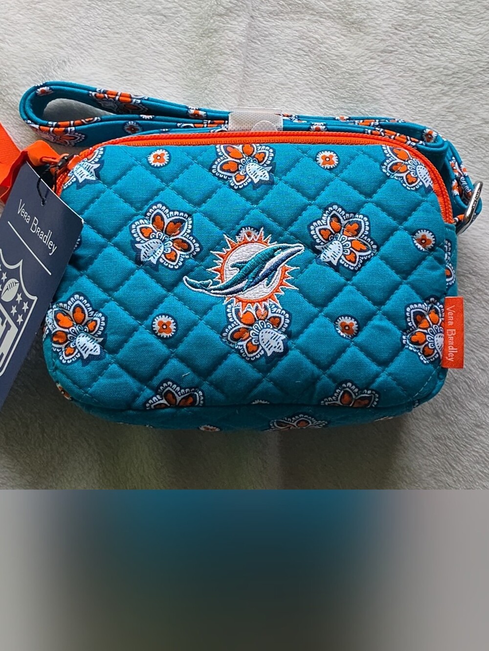 NWT Vera Bradley Miami Dolphins RFID Small Stadium Crossbody